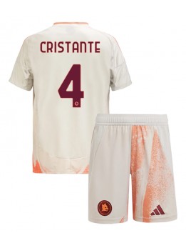 Billige AS Roma Bryan Cristante #4 Bortedraktsett Barn 2024-25 Kortermet (+ Korte bukser)